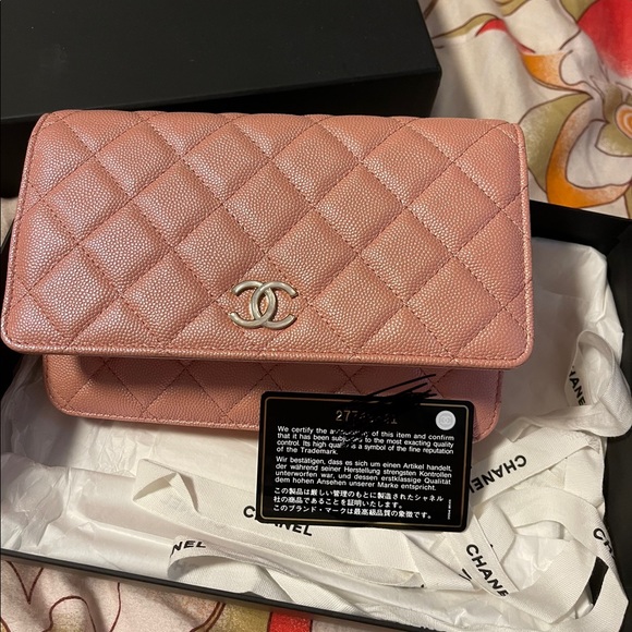 🚫🚫SOLD🚫🚫Chanel 19s iridescent pink WOC - Picture 4 of 7